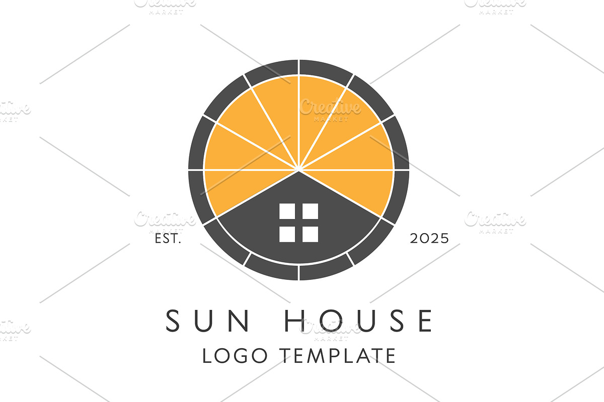 Sun House Logo Design Icon, a Branding & Logo Template by Morvana Crew