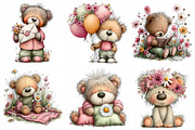 Spring Teddy Bear Illustration Bundl, an Illustration by Daily.Designs (Thumbnail 7 of 8)