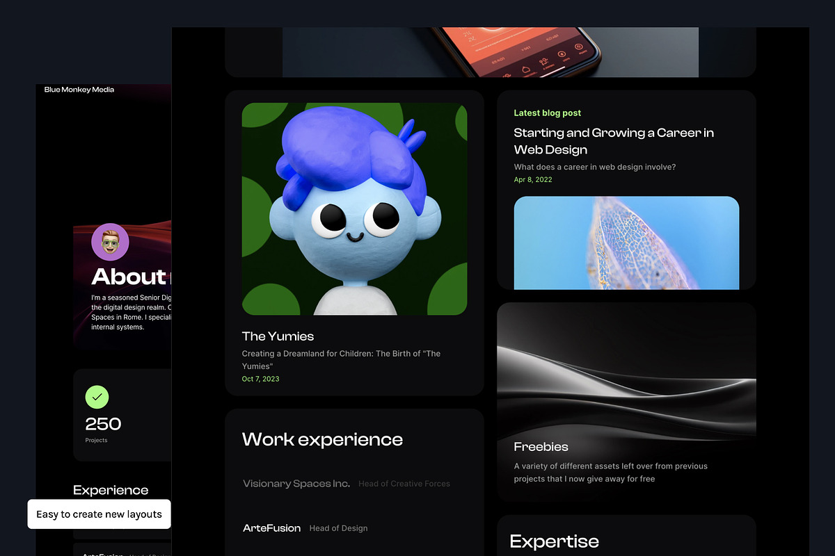 Bento Micro Portfolio - Framer, a React Template by Blue Monkey Media (Photo 4 of 6)