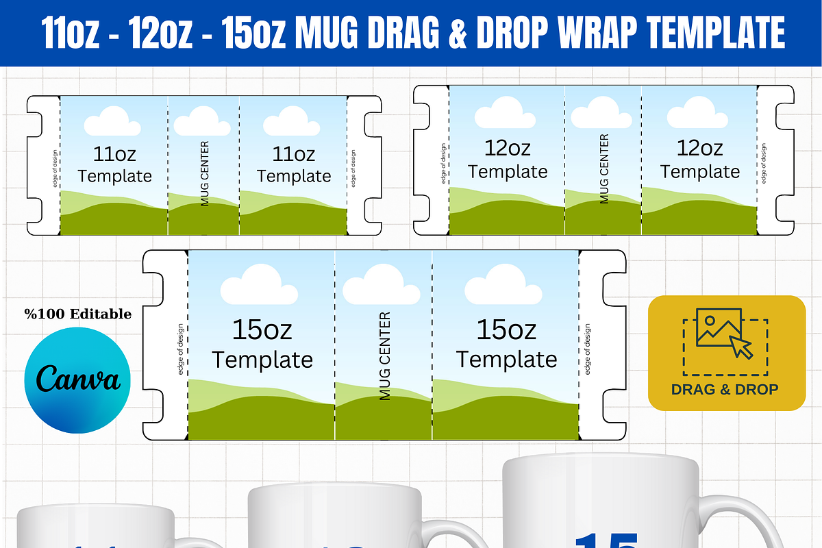 Editable Mug Wrap Templates 347, a Graphic by AtacanDigital (Photo 1 of 4)