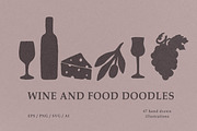 Wine and Food Doodles illustrations, a Food Illustration by RaDavCrafts (Thumbnail 1 of 10)