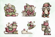 Whimsical Christmas Gnome Clipart, an Illustration by Creative Art (Thumbnail 8 of 9)