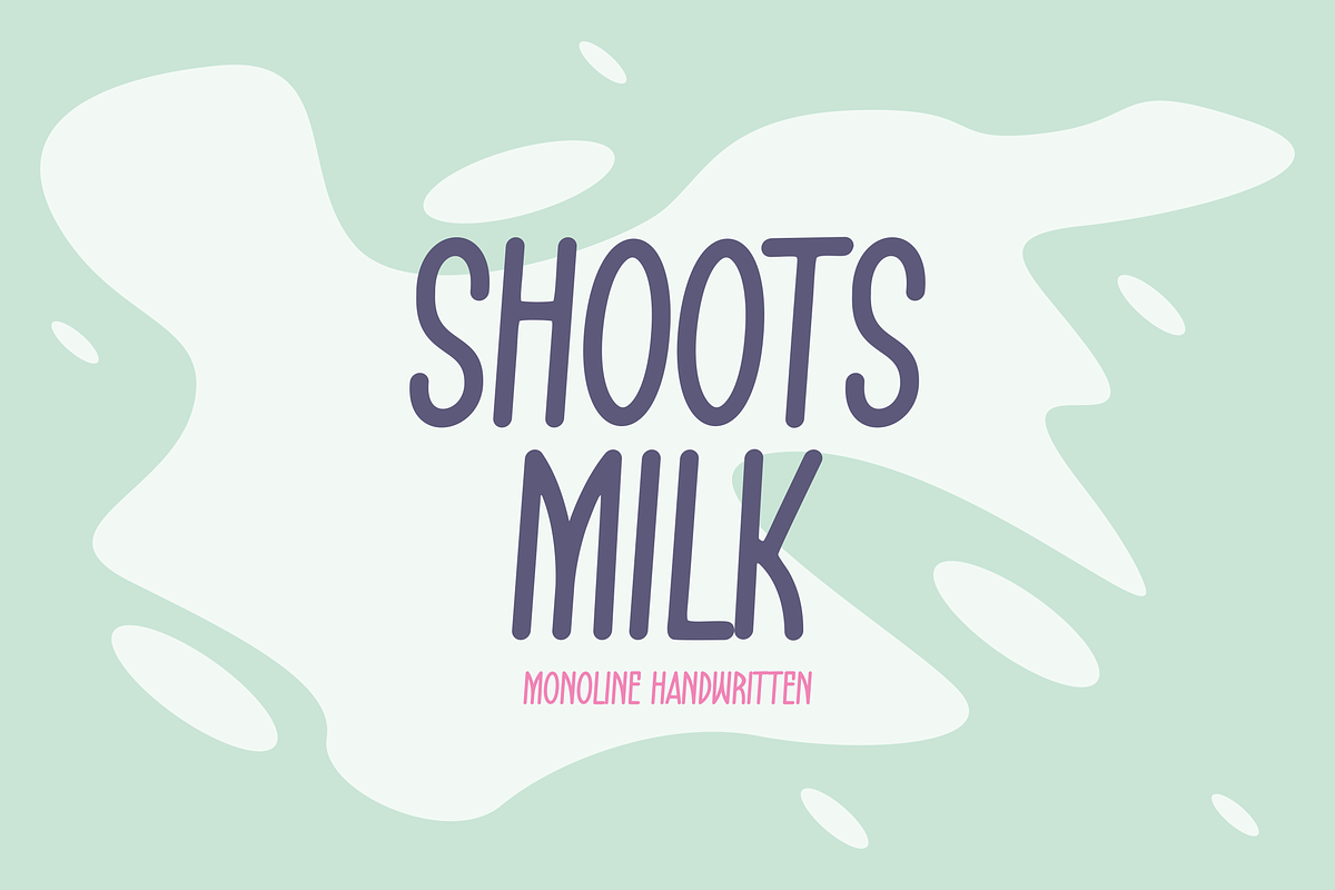 ShootsMilk - Font, a Handwritten Font by artchiles_design (Photo 1 of 5)