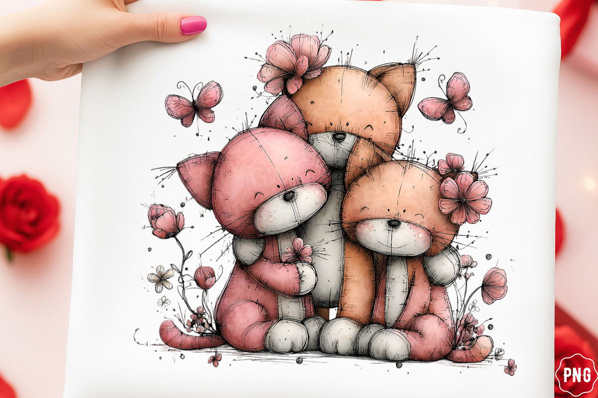 Whimsical Spring Cats Clipart Bundle, an Illustration by GatewayDesign (Photo 3 of 3)