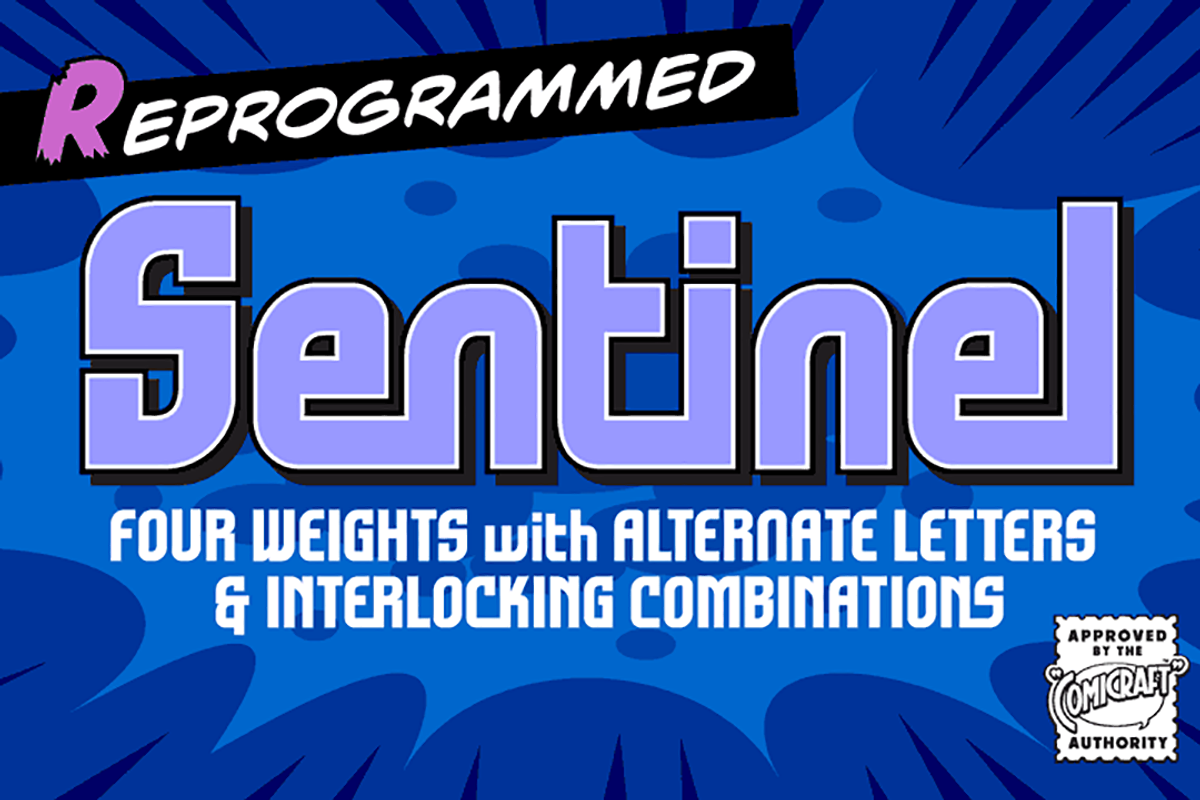 Sentinel - bold comic book logo font
