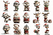Whimsical Grumpy Christmas Clipart, an Illustration by OK Design (Thumbnail 3 of 7)