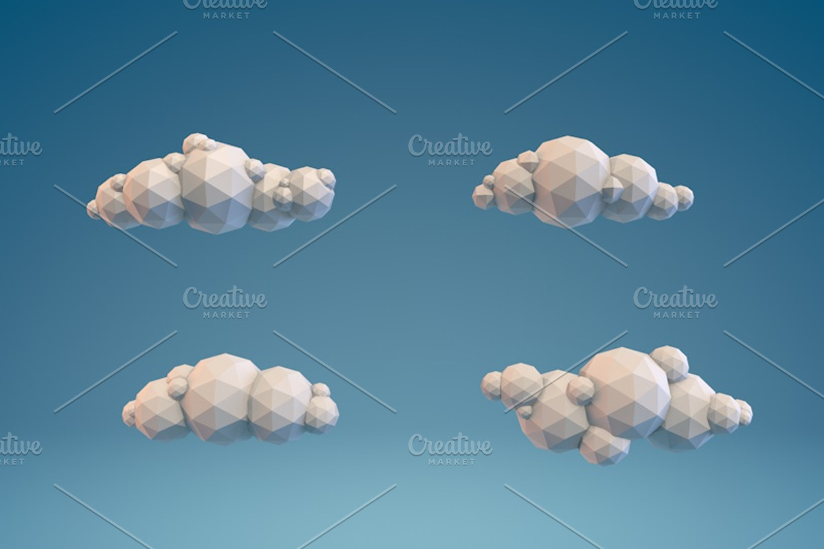 Low Poly Clouds Part 3, an Environmental 3D Model by CreativeeArt (Photo 2 of 7)