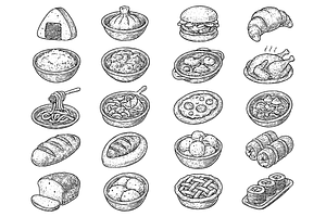 World Food Illustration, an Object Graphic by nikagraphic
