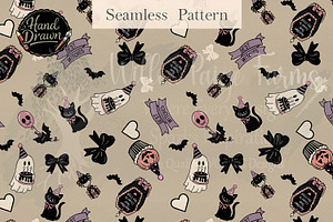 Spooky Birthday Seamless Pattern