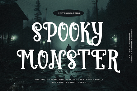 Spooky Monster, a Blackletter Font by Mozatype