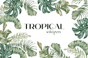 Tropical leaves and birds watercolor, an Illustration by Kate Lanbina (Thumbnail 8 of 19)