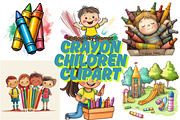 Prompt Crayon Children Clipart, a Decorative Illustration by Creative design (Thumbnail 1 of 7)