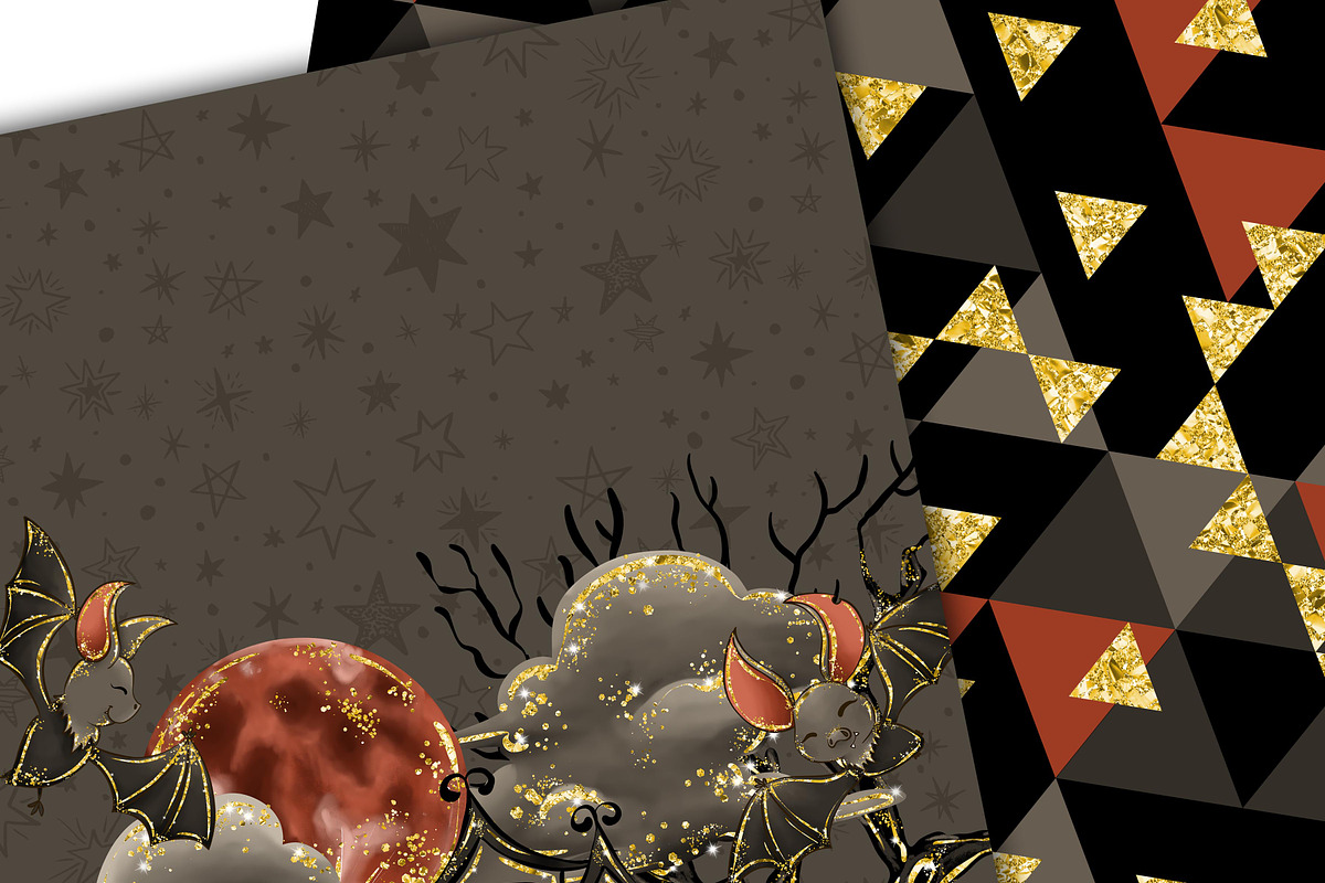 Halloween bats patterns, a Pattern Graphic by DarinaDigital (Photo 6 of 6)