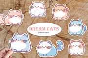 Dream Cats Sticker Pack, an Object Graphic by natalisart (Thumbnail 1 of 5)