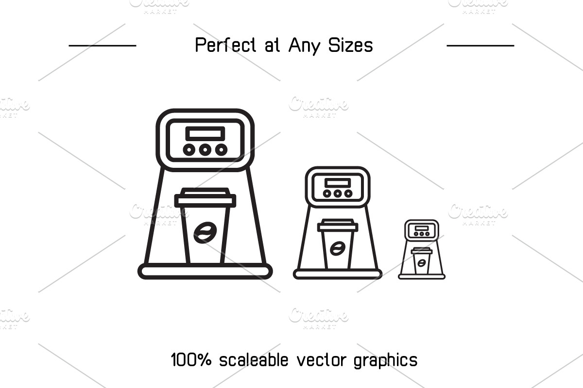 Expresso Machine Icons Set, an Outline Icon by Designfour (Photo 7 of 7)