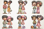 Black Men & Women Clipart Pack, a Person Illustration by RobertsArt (Thumbnail 4 of 6)