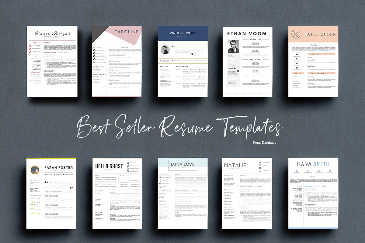 10 in 1 Resume Templates Bundle, a Resume Template by Quality Resume