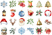 Watercolor Christmas DIY Elements Se, an Illustration by Sublimation Artist (Thumbnail 2 of 6)