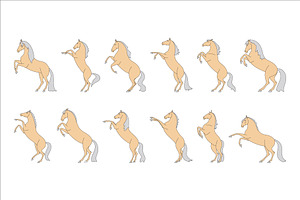 Horses Rearing Up, an Animal Illustration by Naurider