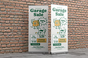 Garage Sale Roll Up Banner Groovy