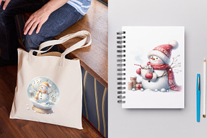 37 Adorable Watercolor Snowmen