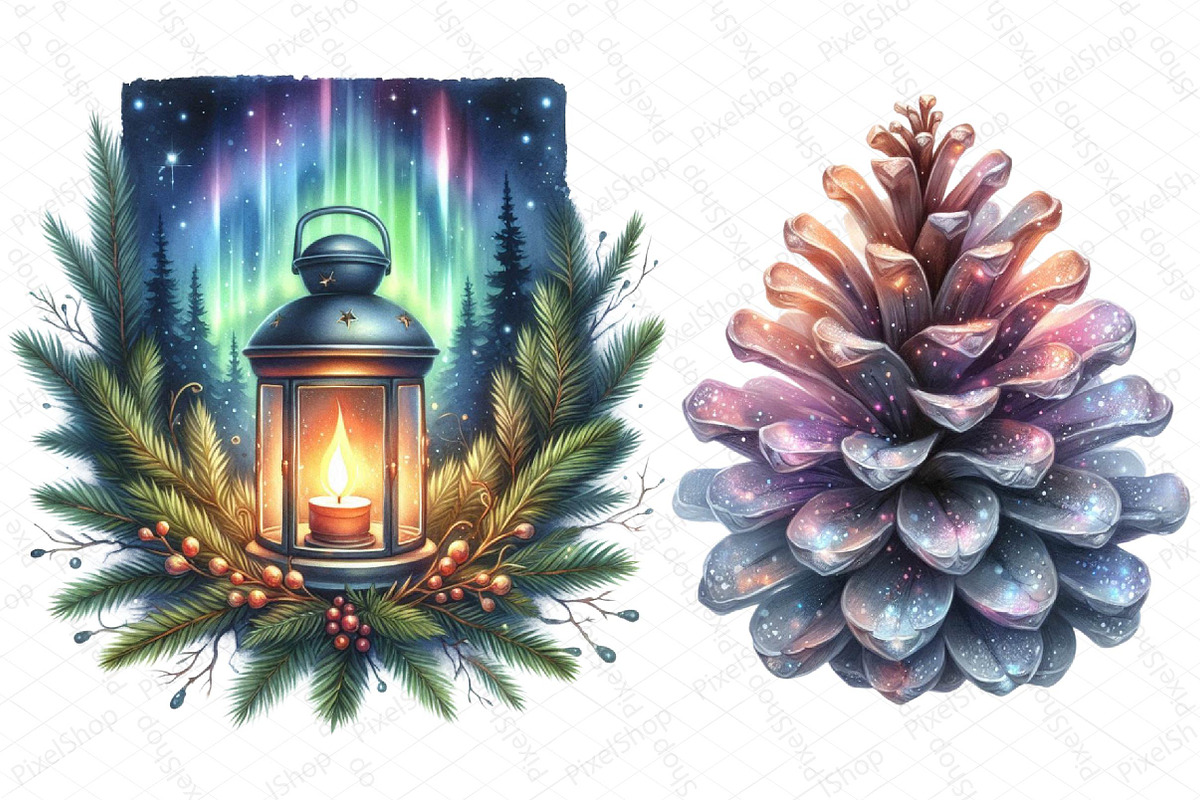 Cozy Winter Northern Lights Bundle, an Illustration by DreamPrint404 (Photo 5 of 5)