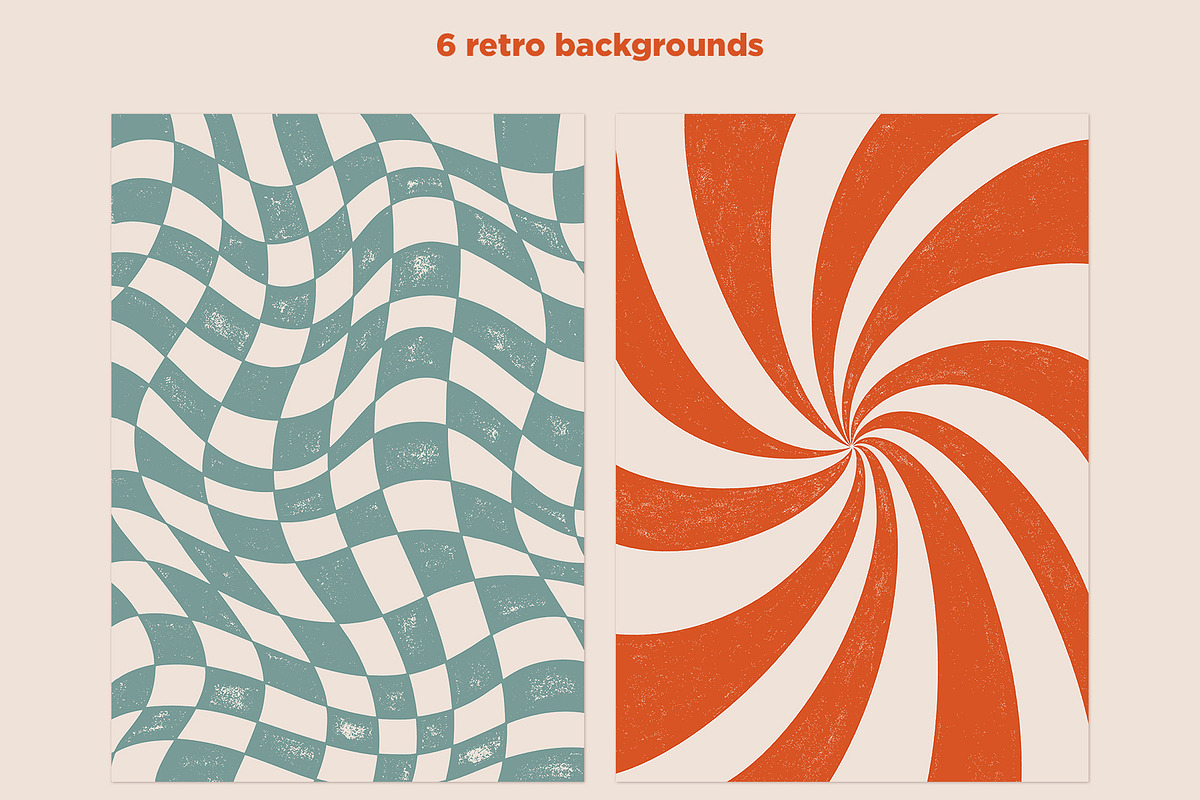 Stay Groovy Retro Clipart &Lettering, an Object Graphic by ElenKoss (Photo 4 of 10)