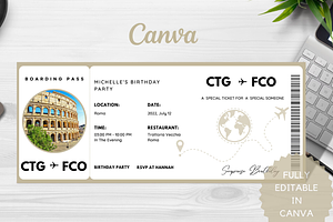 Editable Boarding Pass Template