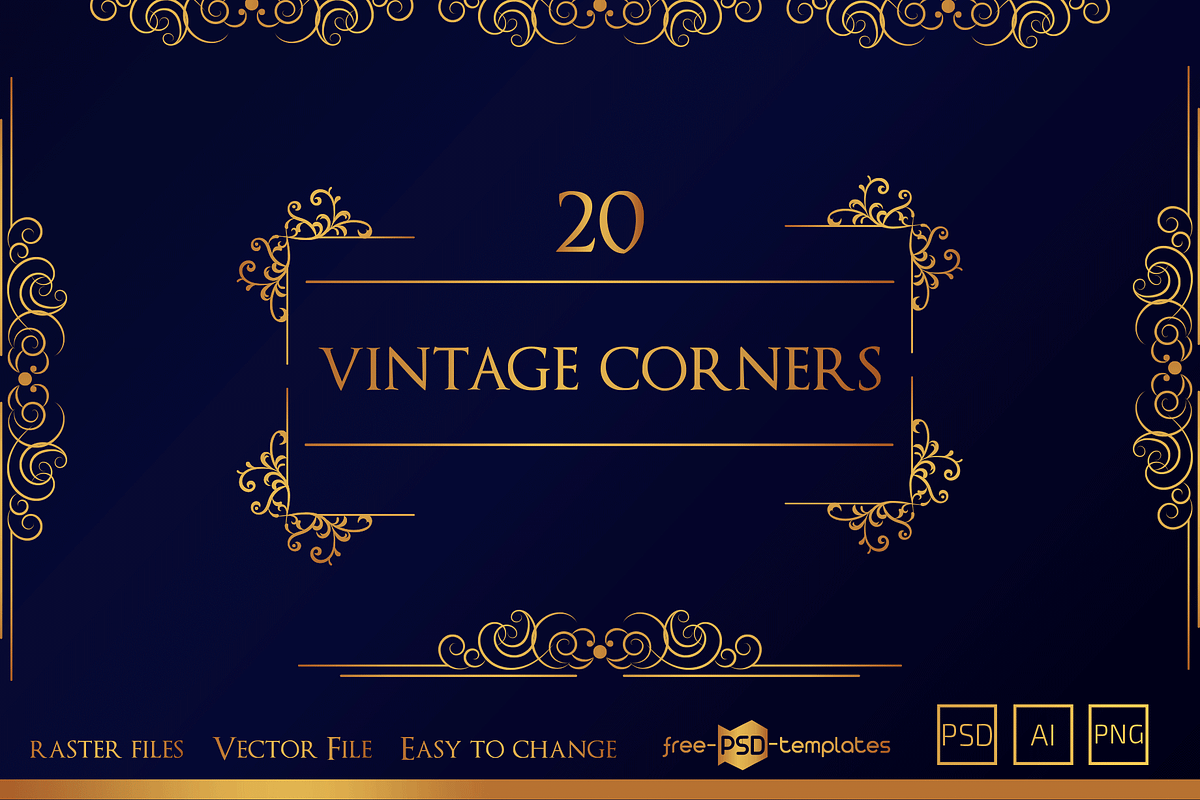 Vector Vintage Borders Collection, an Object Graphic by Free-PSD-Templates (Photo 2 of 4)