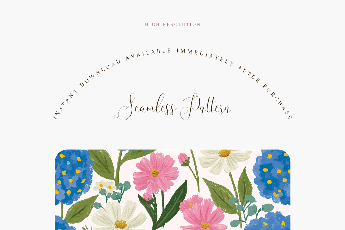 Blue Hydrangea Seamless Pattern PNG, a Pattern Graphic by Pati Charm Studio (Photo 2 of 6)