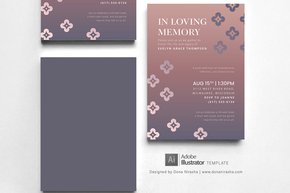 Memorial Invite Template 36, a Design Template by BloomToLife By Dona (Photo 3 of 6)