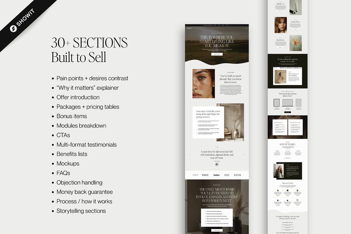 Showit Sales Page Template | Bergamo, a Websites & App Template by Designorina (Photo 3 of 8)