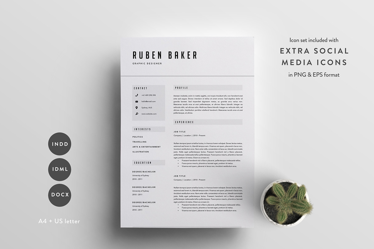 Resume Template 3 Page | CV Template, a Resume Template by The Template Depot (Photo 1 of 5)