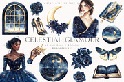 Celestial Glamour, a Decorative Illustration by PeDe Designs (Thumbnail 1 of 15)