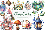 Fairy Garden Watercolor Clipart, an Illustration by Daily.Designs (Thumbnail 1 of 5)