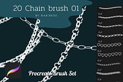 20 Chain Procreate brushes, a Brush Add-On by Nan'Heidi (Thumbnail 1 of 3)