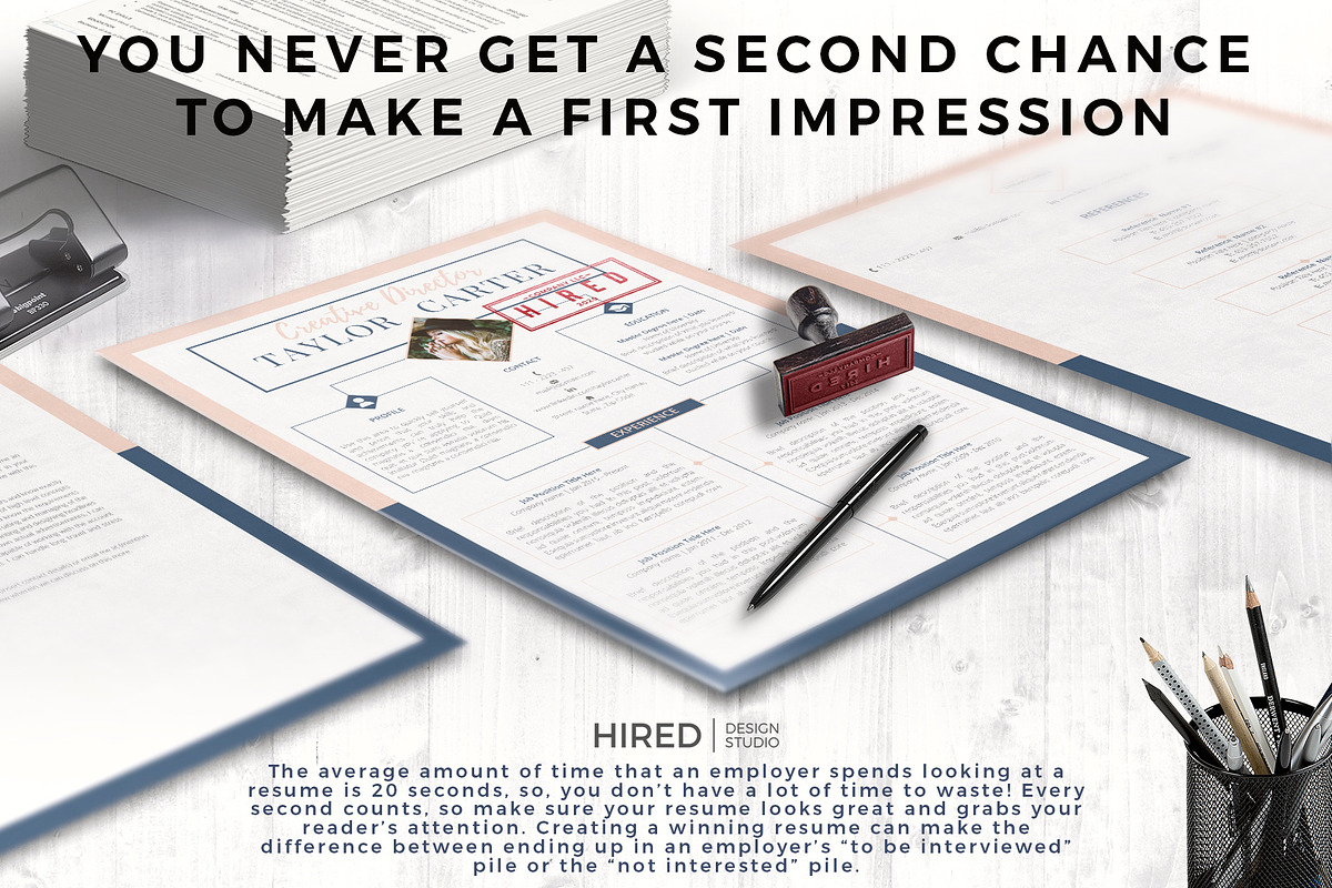 Creative CV Resume Template + icons, a Resume Template by HIRED Design Studio (Photo 10 of 12)