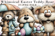 Whimsical Easter Teddy Bear Clipart, an Illustration by Libby Wishes (Thumbnail 1 of 8)