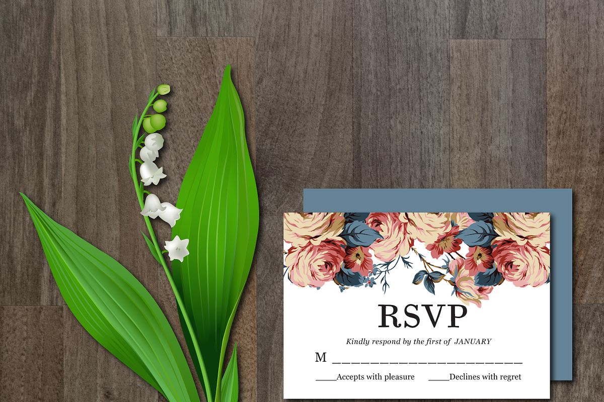 Wedding Invitation Suite Flowers, an Invitation Template by aticnomar (Photo 5 of 5)