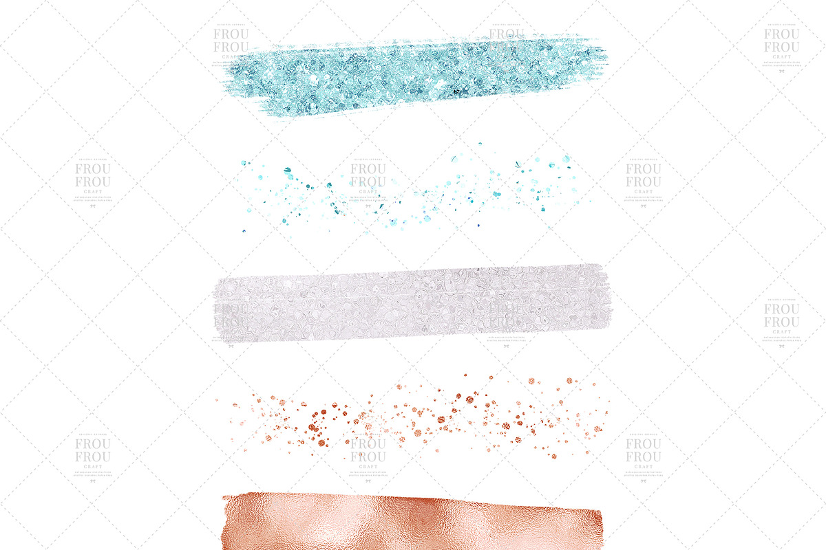Copper Blue Summer Brush Strokes, an Illustration by Frou Fou Craft (Photo 3 of 3)