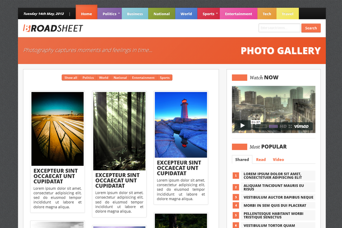 Broadsheet - Newspaper Theme, a Bootstrap Template by StreetCred (Photo 3 of 5)