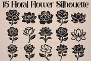 Floral Rose Lotus Silhouette, an Object Graphic by Gfx_Store (Thumbnail 1 of 15)