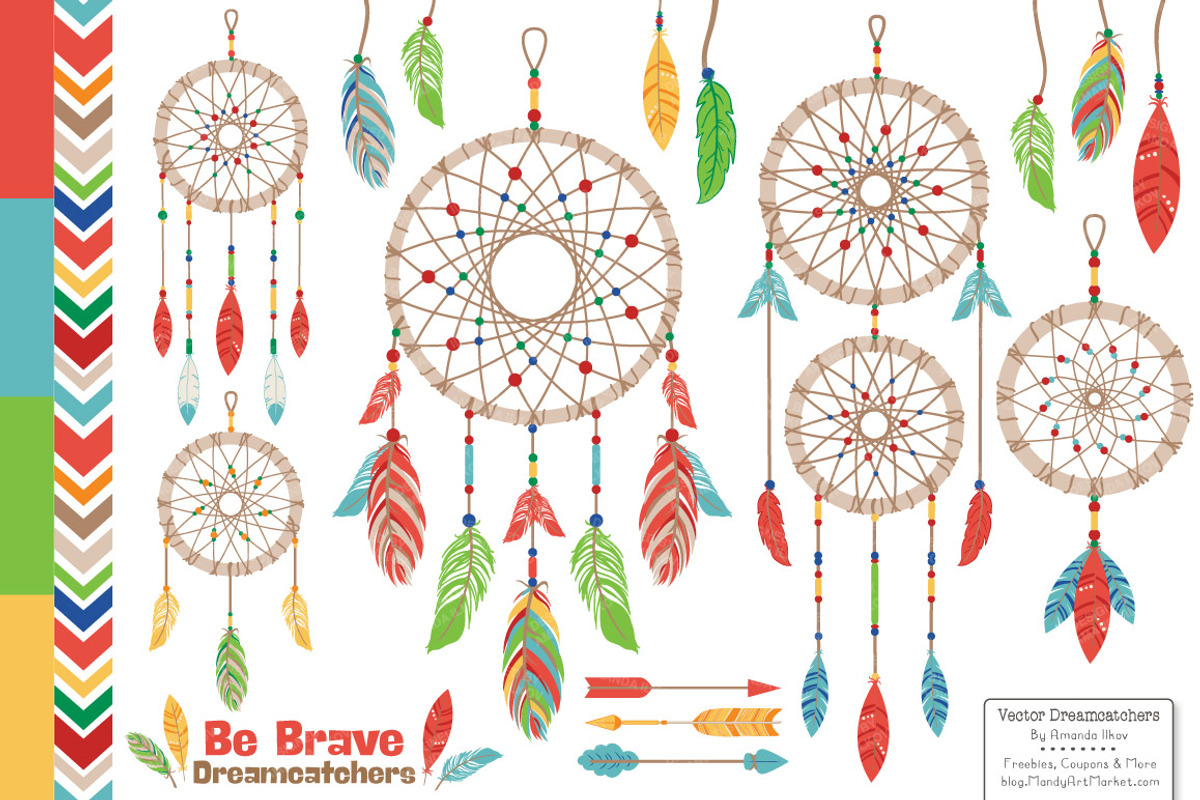 Bright Dreamcatchers Clipart, an Illustration by Amanda Ilkov (Photo 1 of 4)