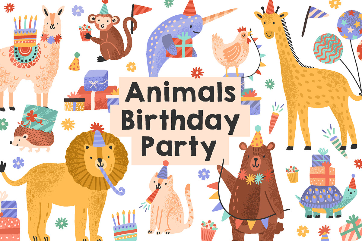 Cute animals with gifts, an Animal Illustration by Good Studio (Photo 1 of 4)