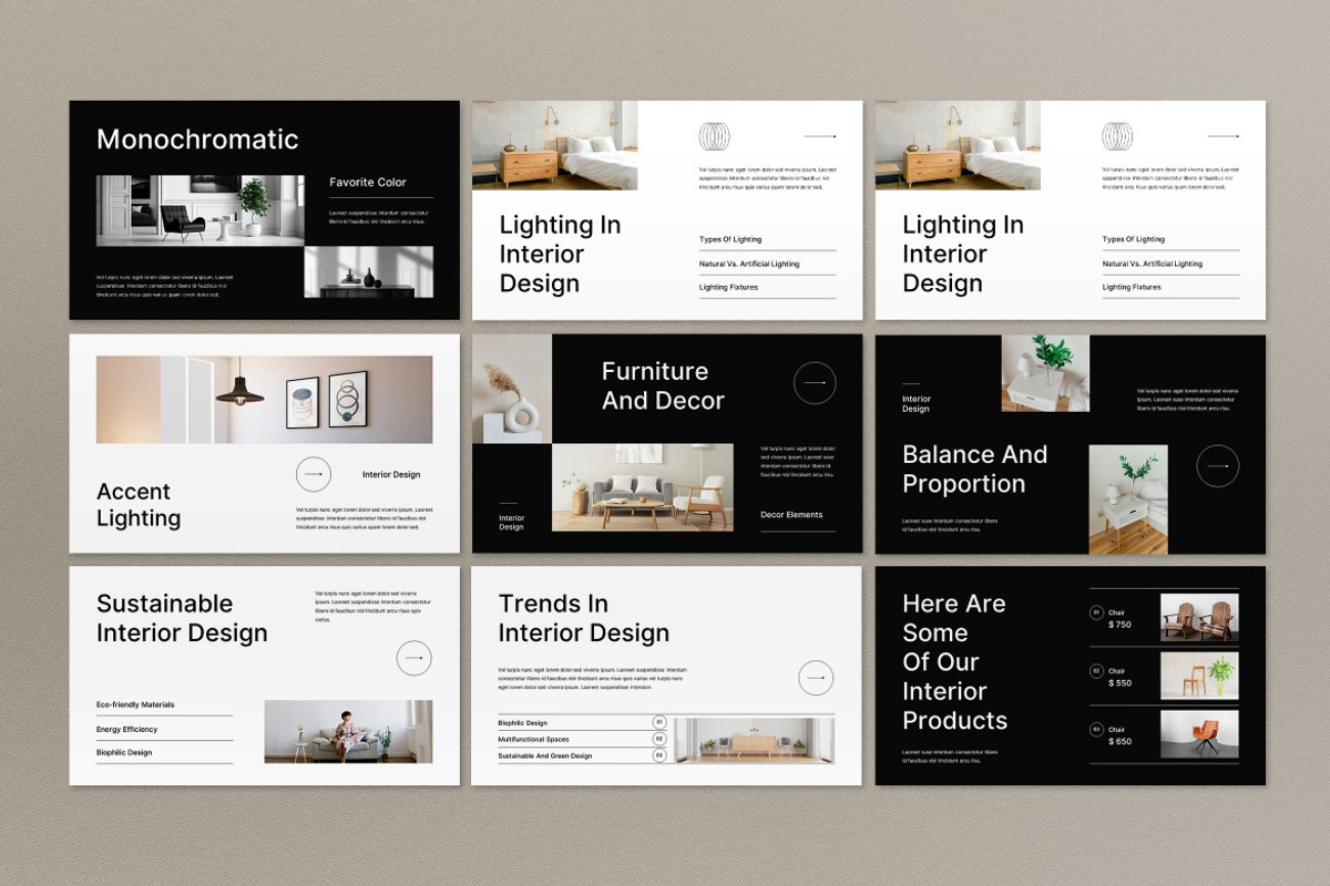 White Design Interior Google Slide, a Presentation Template by graphicook (Photo 5 of 8)