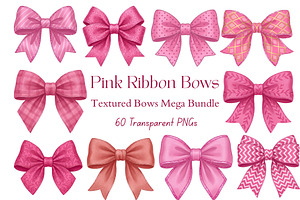 Pink Textured Bows Mega Bundle
