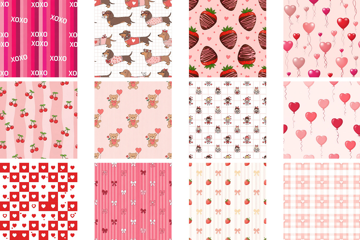 Valentine Pattern Heart Bow - Set, a Pattern Graphic by Wow Magic (Photo 3 of 3)
