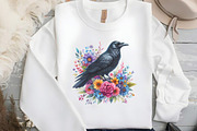 Watercolor Black Raven Clipart, an Illustration by DreamCafeArt (Thumbnail 6 of 7)