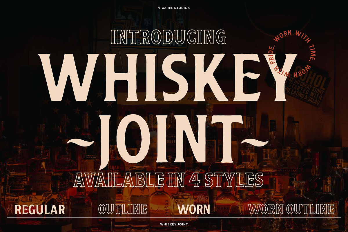 Whiskey Joint // Vintage Font, a Font by Vicarel Studios (Photo 1 of 13)