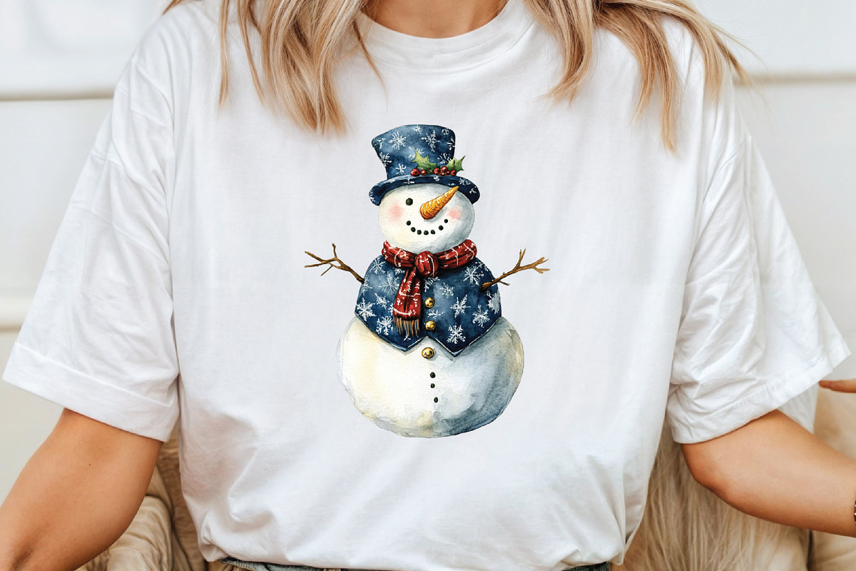 Christmas Blue Toile Snowman Clipart, an Illustration by CraftArtStudio (Photo 5 of 6)